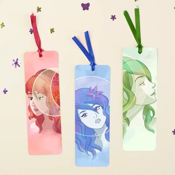 Marcapáginas de las fases lunares - Serie Selene