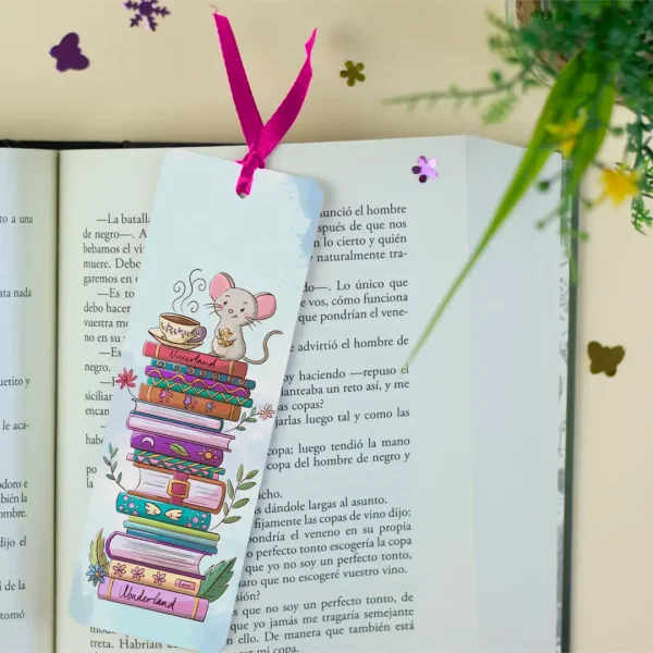 Marcapáginas de ratón de biblioteca