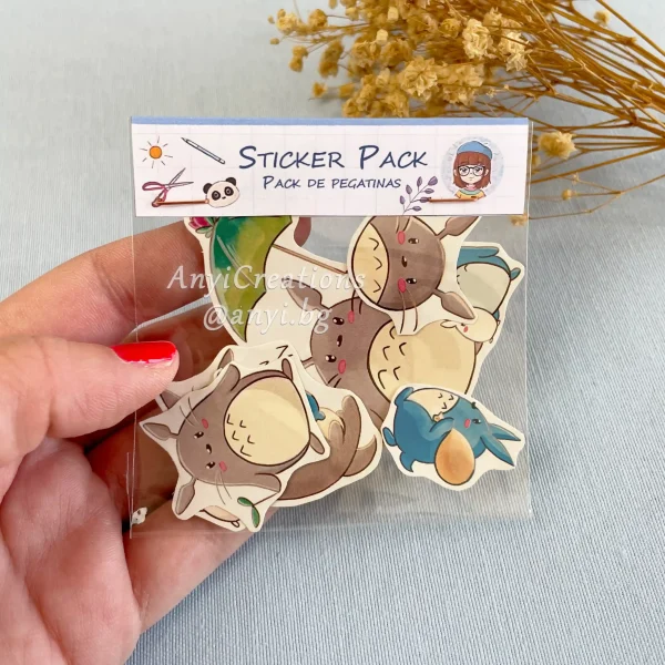 Pack de pegatinas Totoro kawaii- Fanart