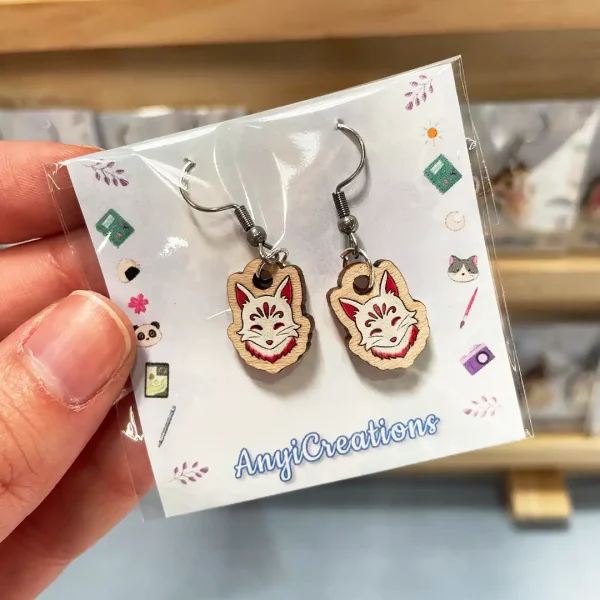 Pendientes Kitsune kawaii