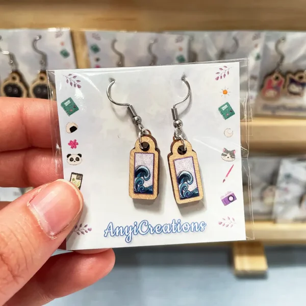 Pendientes ola japonesa