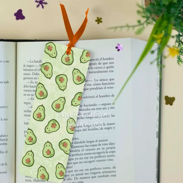 Marcapáginas de aguacate kawaii
