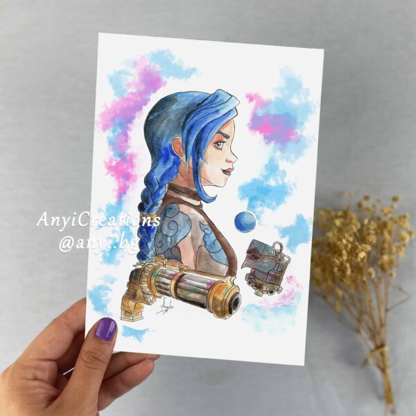 Lámina Jinx Arcane acuarela- Fanart