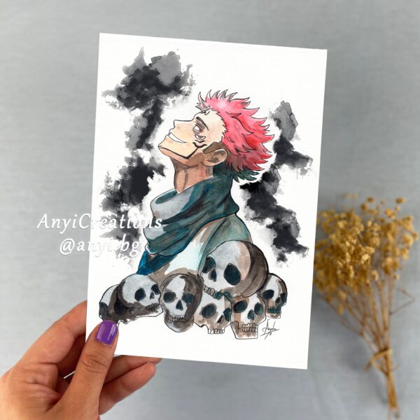 Lámina Sukuna acuarela - Fanart Jujutsu Kaisen